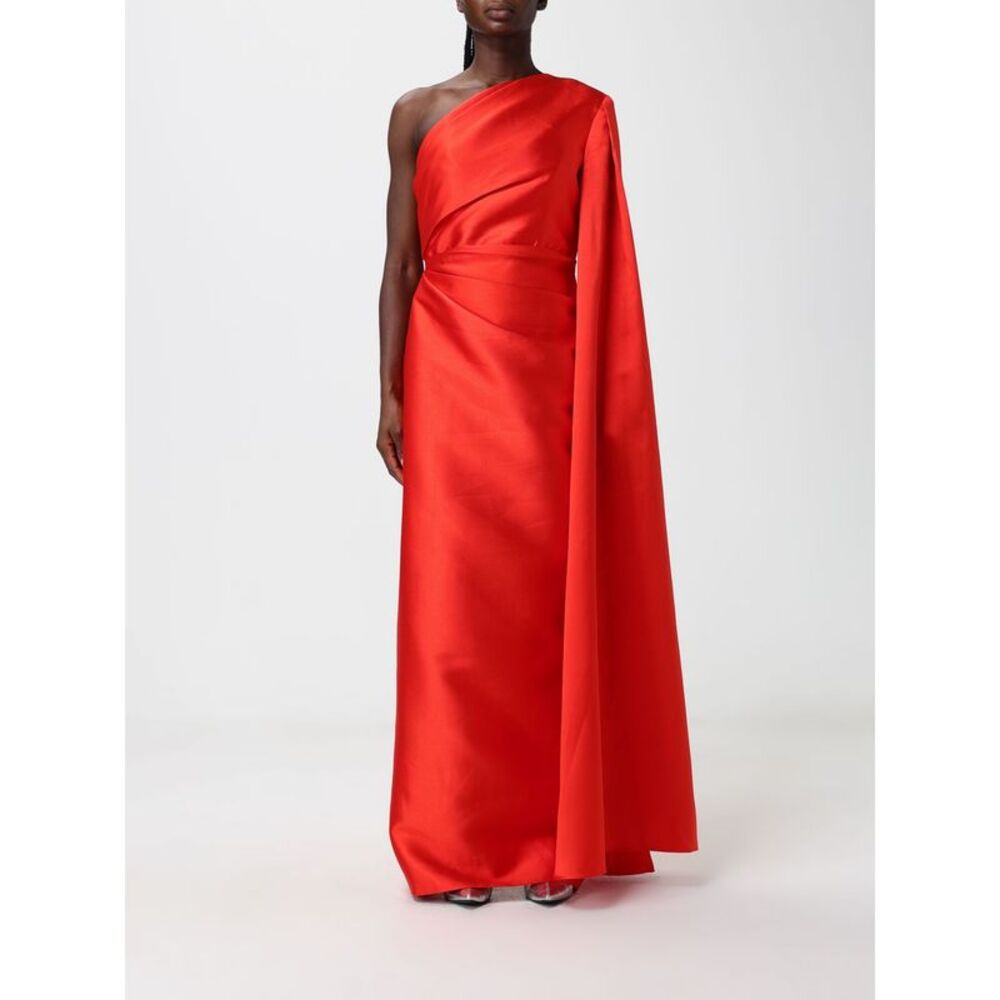 Solace London Women Solace London One-Shoulder Long Satin Gown With Draped Waist